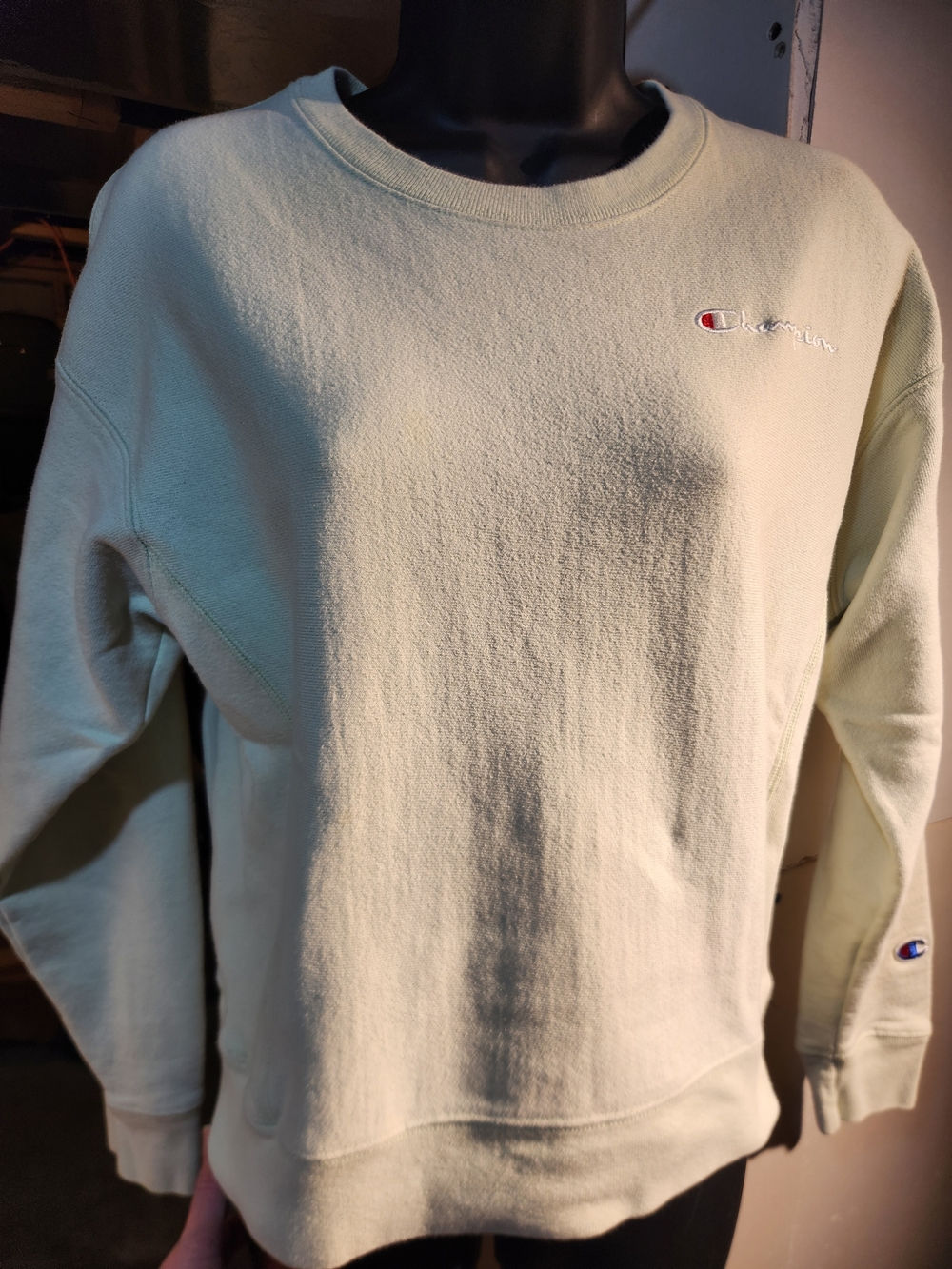 Champion Women's Crewneck Sweatshirt in Light Sage Green